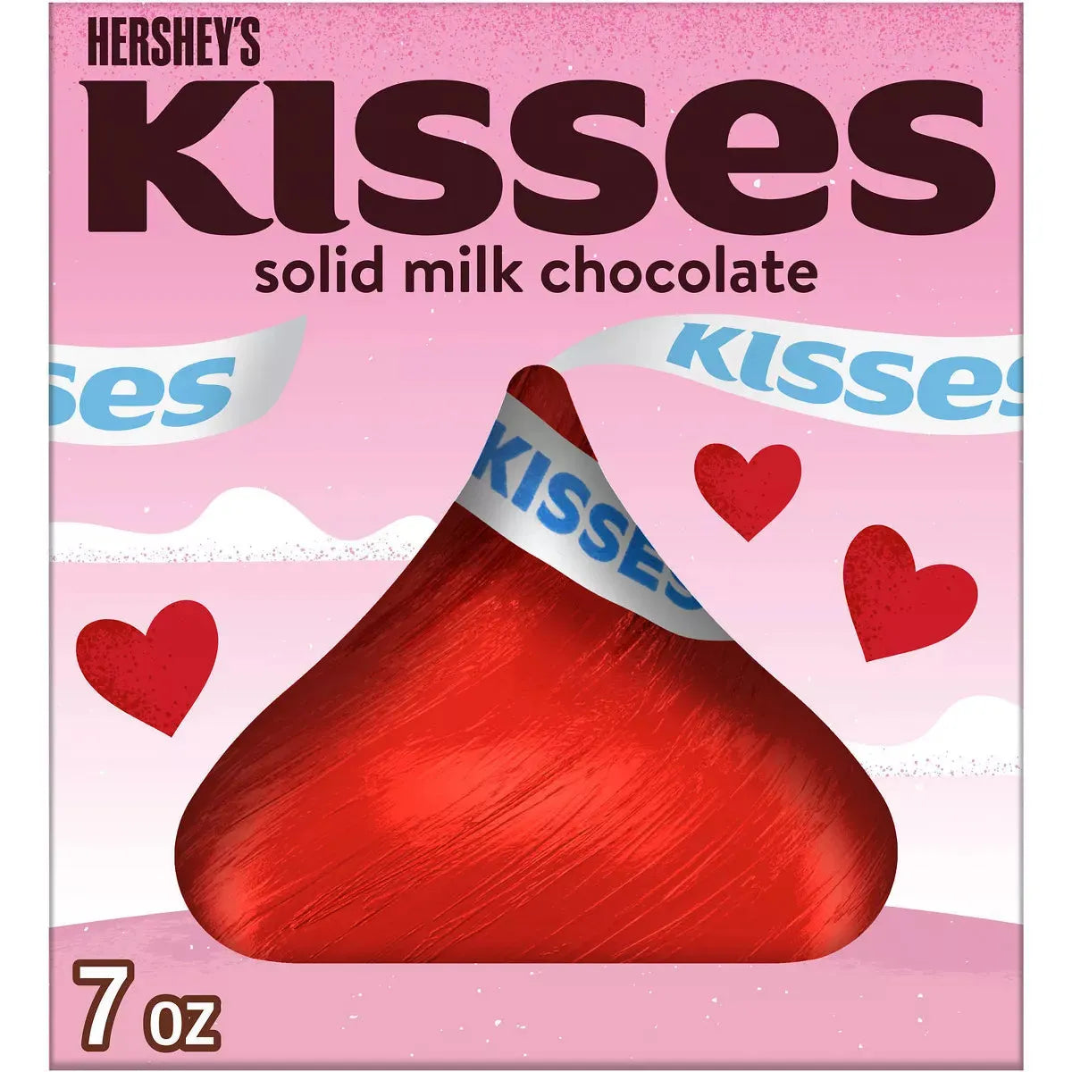 Hershey's Kisses Valentine's Day Solid Milk Chocolate Gift Box: 7-Ounce Box