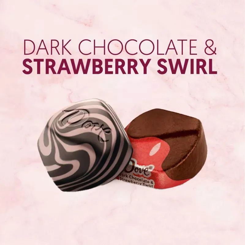 Dove Valentine's Dark Chocolate & Strawberry Swirl: 28-Piece Bag