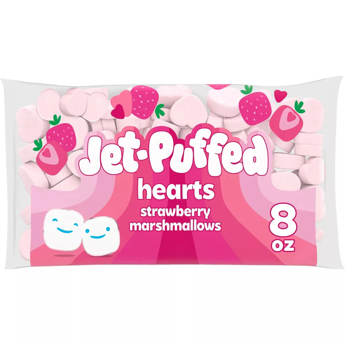 Jet-Puffed Strawberry Marshmallow Hearts: 8-Ounce Bag