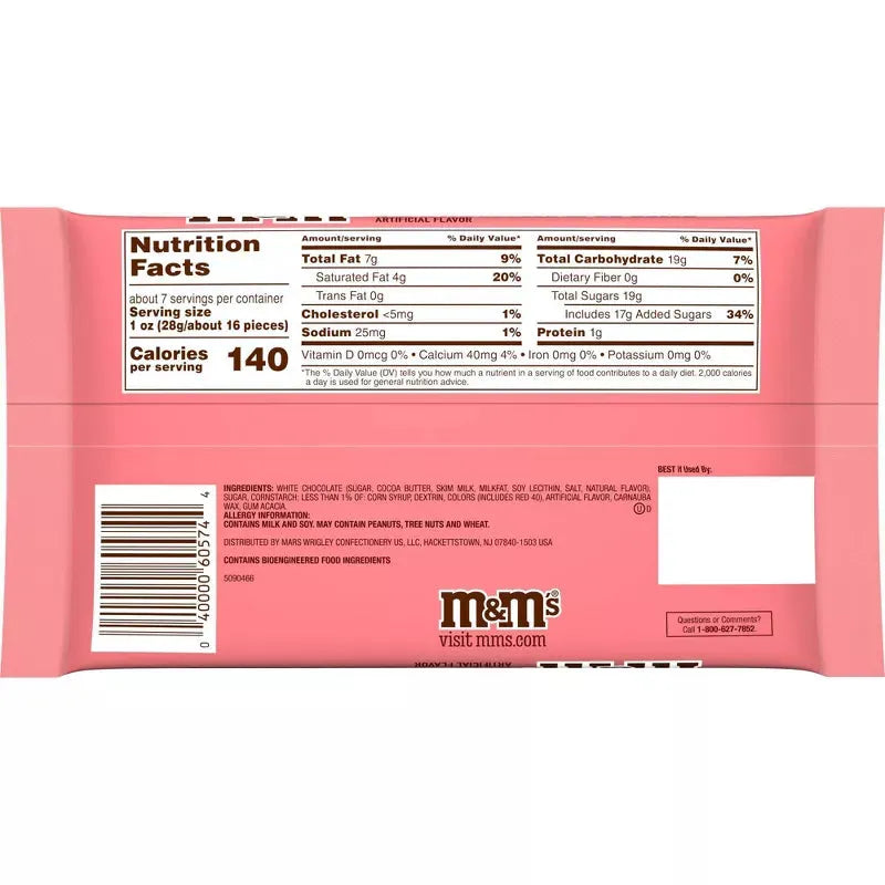 M&M's Valentine's White Chocolate Strawberry & Cream: 7.44-Ounce Bag