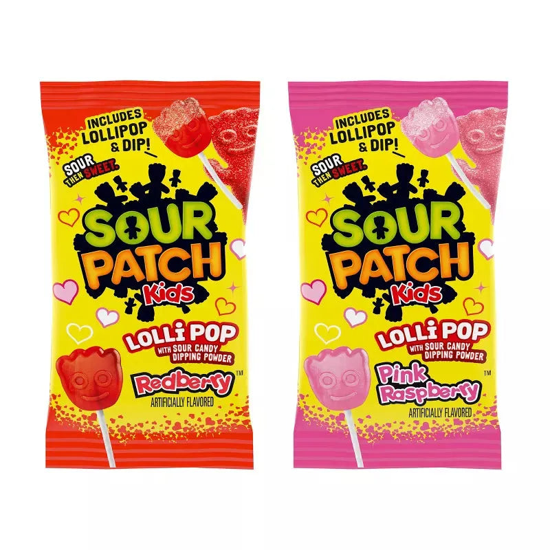 Sour Patch Kids Valentine's Lick & Dip Lollipops: 20-Piece Bag