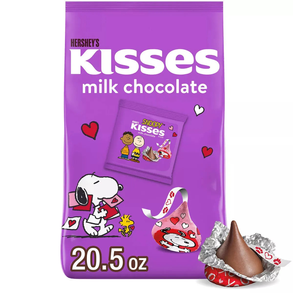 Hershey's Kisses Valentine's Day Milk Chocolate Snoopy & Friends Friendship Exchange: 32-Piece Bag