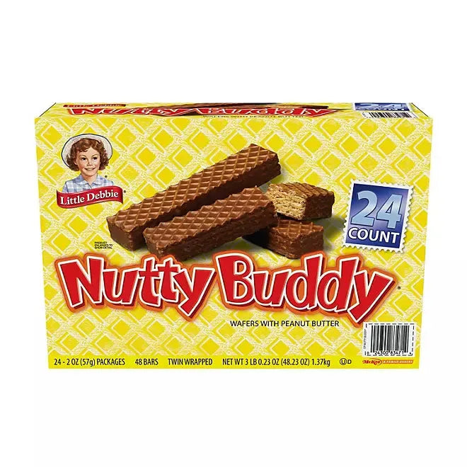 Little Debbie Nutty Buddy Bars: 24-Piece Box