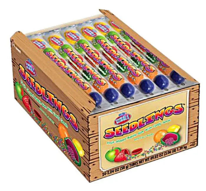 Dubble Bubble Seedlings Filled Bubblegum 6-Ball Tube Packs: 24-Piece Box