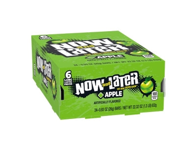 Now and Later Soft Fruit Chews Candy Packs - Apple: 24-Piece Box