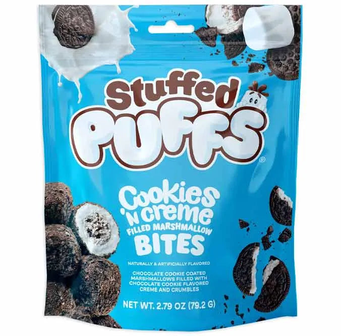 Stuffed Puffs Filled Marshmallow Bites - Cookies N Creme: 8-Piece Case