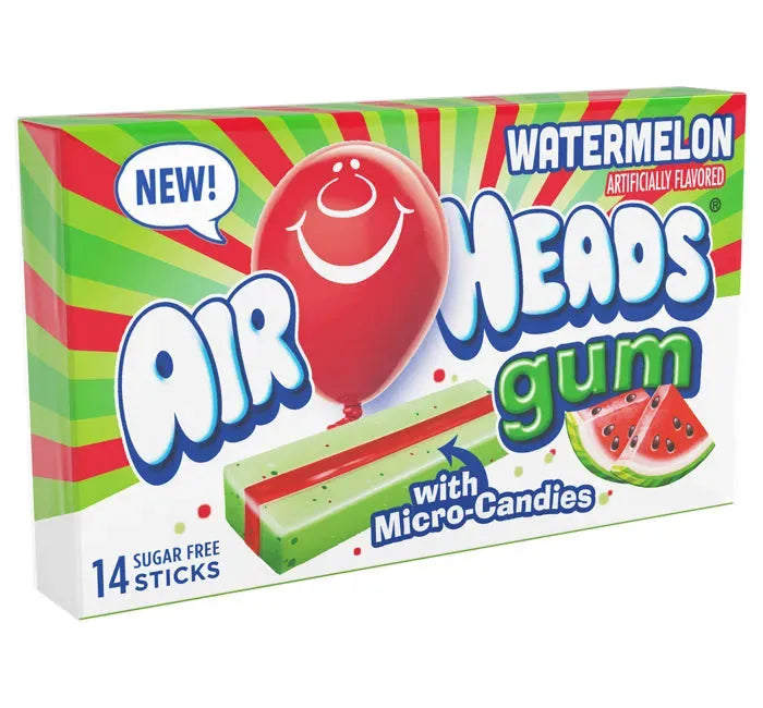 Airheads Watermelon Gum Sticks: 12-Piece Display