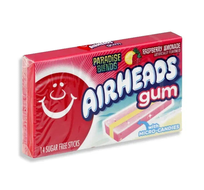 Airheads Raspberry Lemonade Gum Sticks: 12-Piece Display