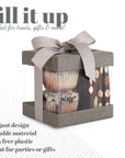 Plastic Gift Boxes Gray 4X4X4" 6 Pack Bakery Boxes With Base Lid & Ribbon