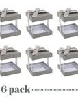 Plastic Gift Boxes Gray 4X4X4" 6 Pack Bakery Boxes With Base Lid & Ribbon