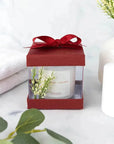 Clear Plastic Gift Boxes 6 Pack Maroon 4X4X4" Bakery Boxes With Base Lid & Ribbon