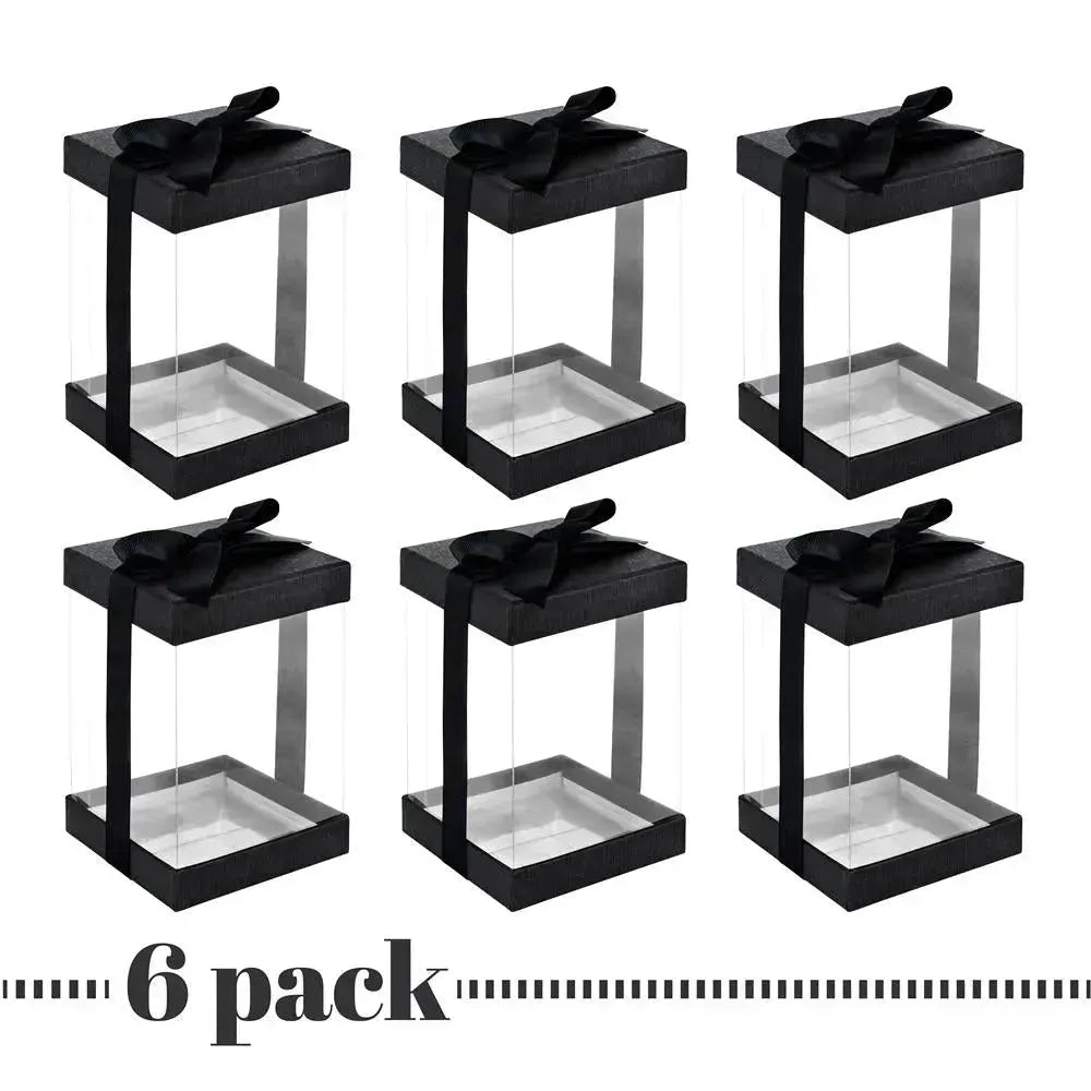 Plastic Gift Boxes 6 Pack Black 8X4X4&quot;