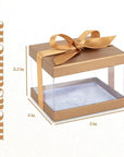 Plastic Gift Boxes Gold 5X4X3.5" 6 Pack Bakery Boxes With Base Lid & Ribbon