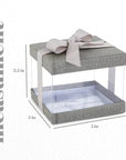 Plastic Gift Boxes Gray 5X4X3.5" 6 Pack Bakery Boxes With Base Lid & Ribbon