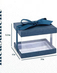 Plastic Gift Boxes Navy blue 5X4X3.5 6 Pack Bakery Boxes With Base Lid & Ribbon