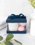 Plastic Gift Boxes Navy blue 5X4X3.5 6 Pack Bakery Boxes With Base Lid & Ribbon