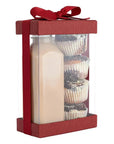 Plastic Gift Boxes With Base Lid & Ribbon Maroon 7.5X5X2.5" 6 Pack Bakery Boxes