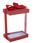 Clear Maroon 7X5X3" Gift Boxes 6 Pack Bakery Boxes With Base Lid & Ribbon