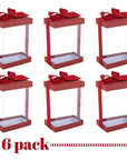 Clear Maroon 7X5X3" Gift Boxes 6 Pack Bakery Boxes With Base Lid & Ribbon