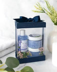 Clear Navy Blue 7X5X3 Gift Boxes 6 Pack Bakery Boxes With Base Lid & Ribbon