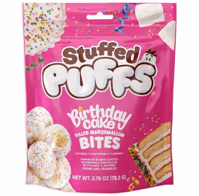 Stuffed Puffs Filled Marshmallow Bites - Birthday Cake: 8-Piece Case