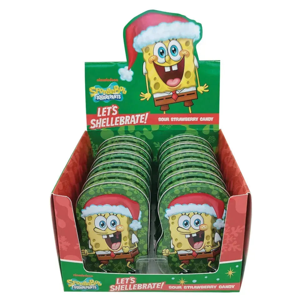 SpongeBob Christmas Candy Tins: 12-Piece Display