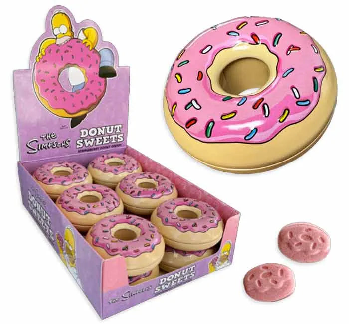 Simpsons Donut Sweets Candy Tins: 12-Piece Display