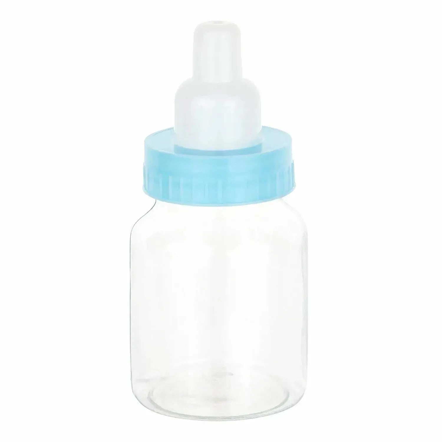 Blue Baby Boy Bottle Shaped Acrylic Candy Boxes 72 Pack 1.5"X3.5"