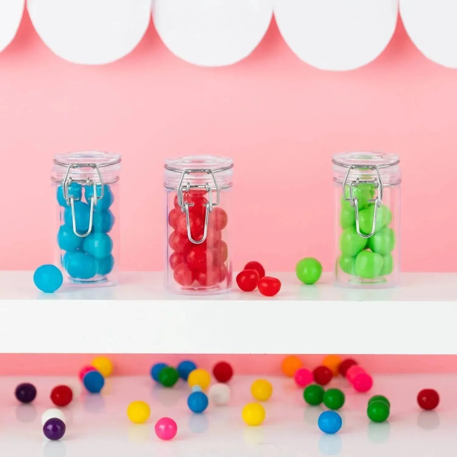 Clamp Jar Shaped Acrylic Candy Boxes 12 Pack 1.75"X3.5"