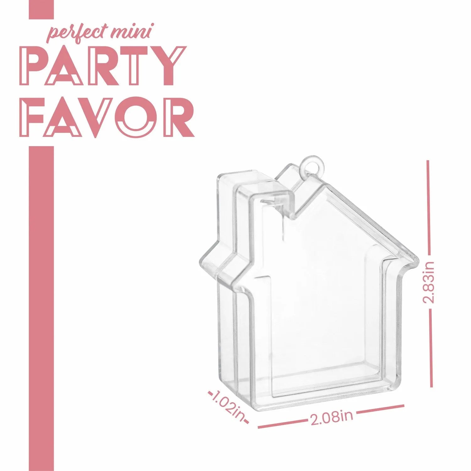 House Shaped Acrylic Candy Boxes 24 Pack 2.83"X2.08"X1.02"