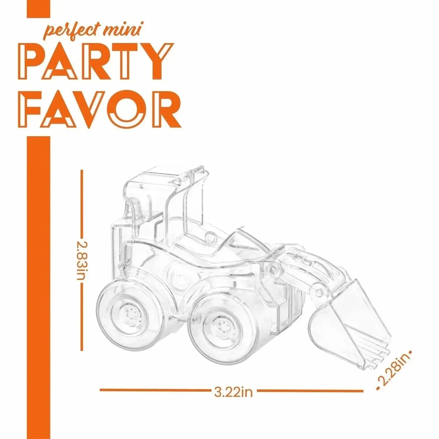 Tractor Shaped Acrylic Candy Boxes 12 Pack 3.22"X2.83"X2.28"