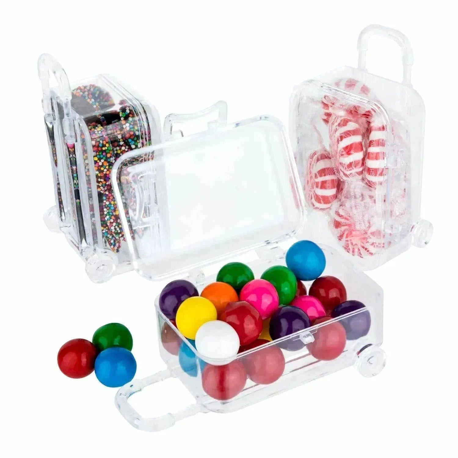 Travel Case Shaped Acrylic Candy Boxes 24 Pack 4.01"X1.65"X2.12"