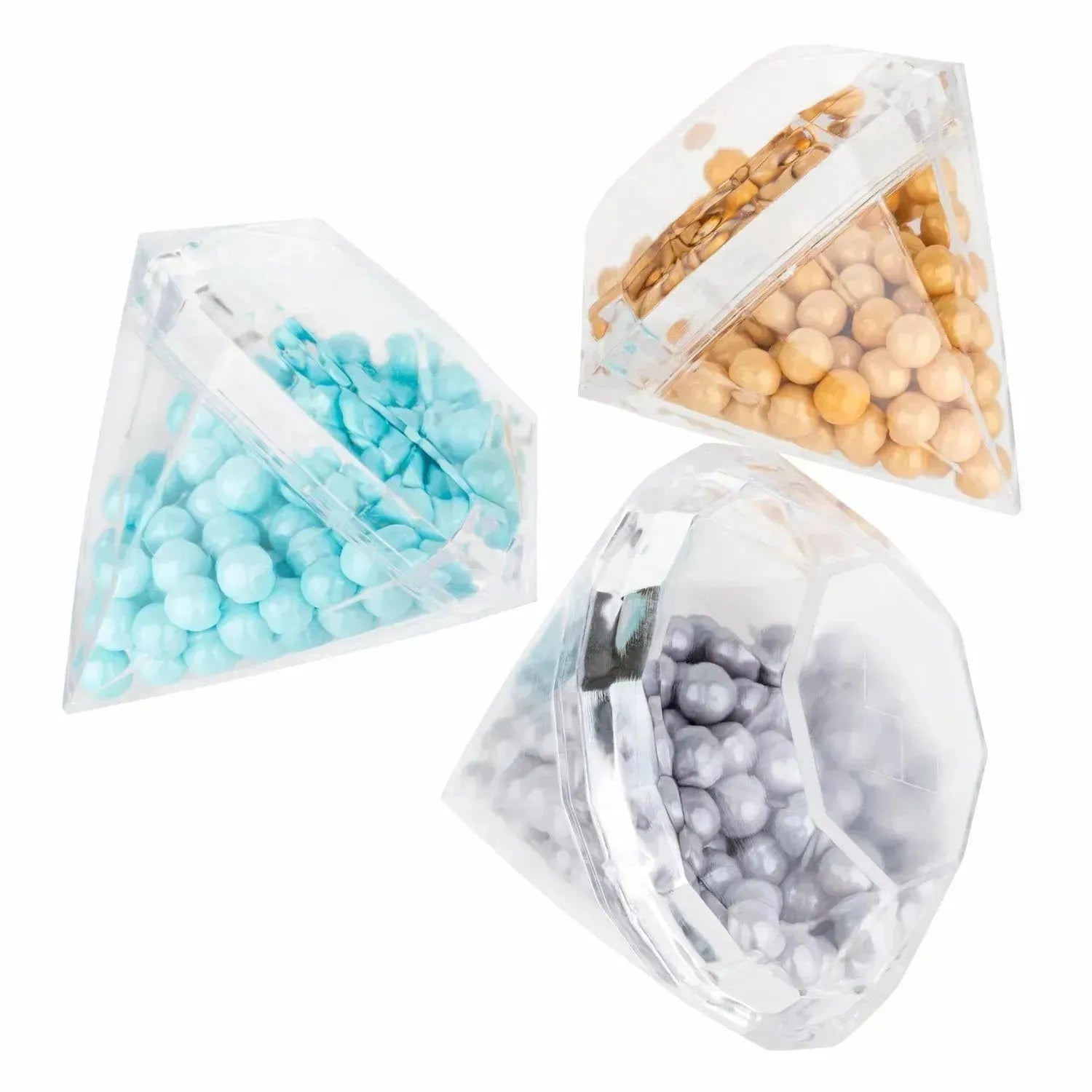 Diamond Shaped Acrylic Candy Boxes 24 Pack 2.75"x2.75"x2.75"