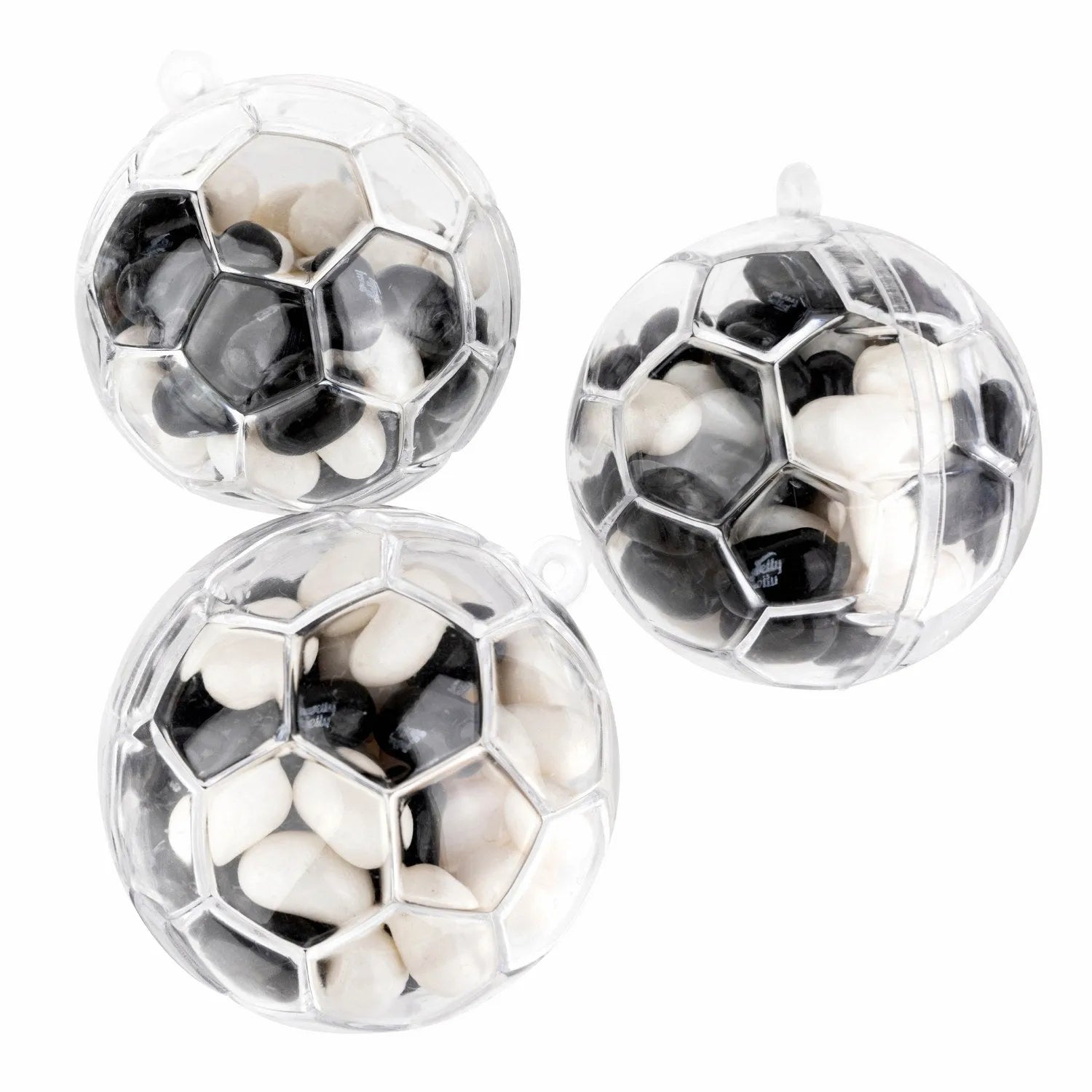 Soccer Ball Shaped Acrylic Candy Boxes 24 Pack 2.36"