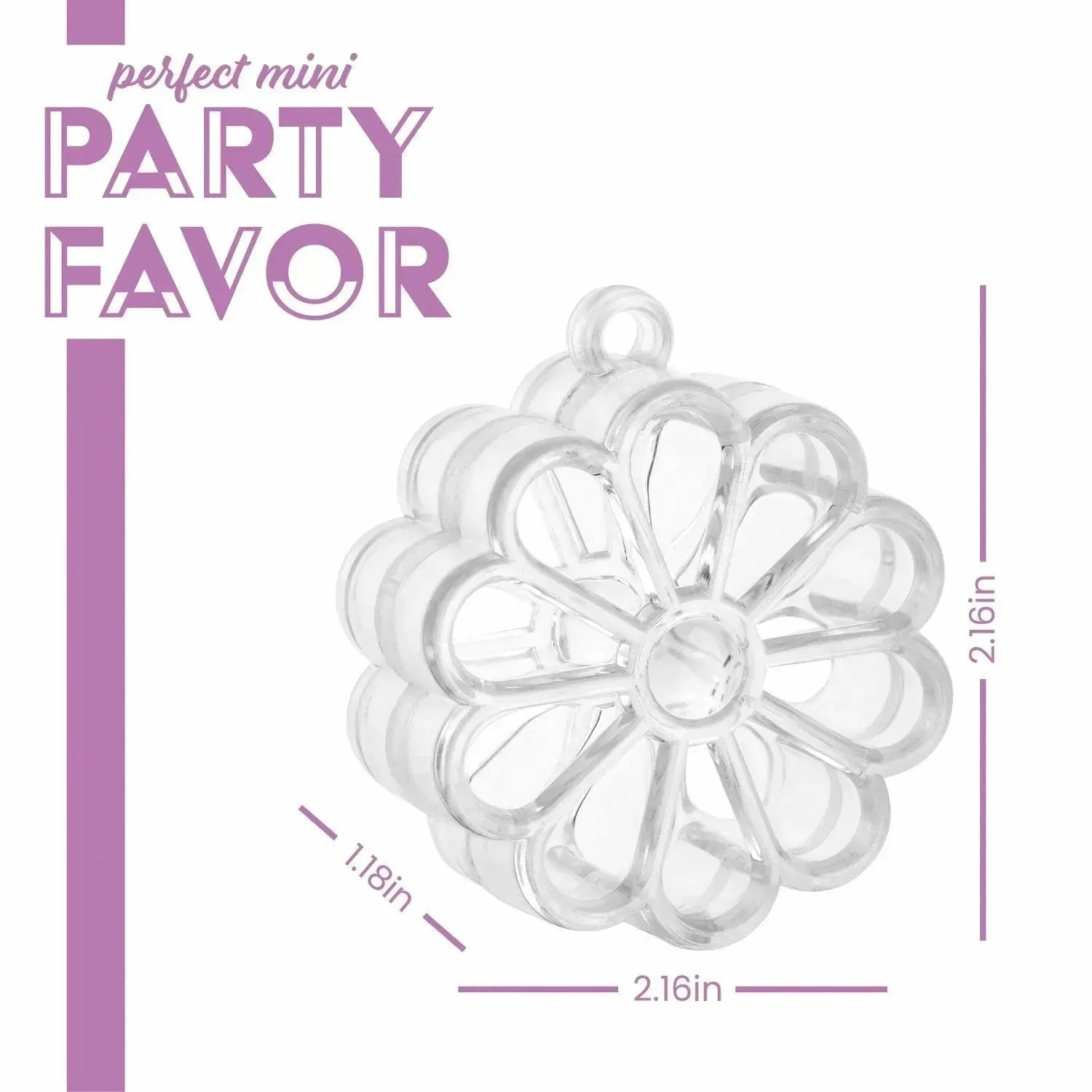 Flower Shaped Acrylic Candy Boxes 24 Pack 2.16"X2.16"X1.18"