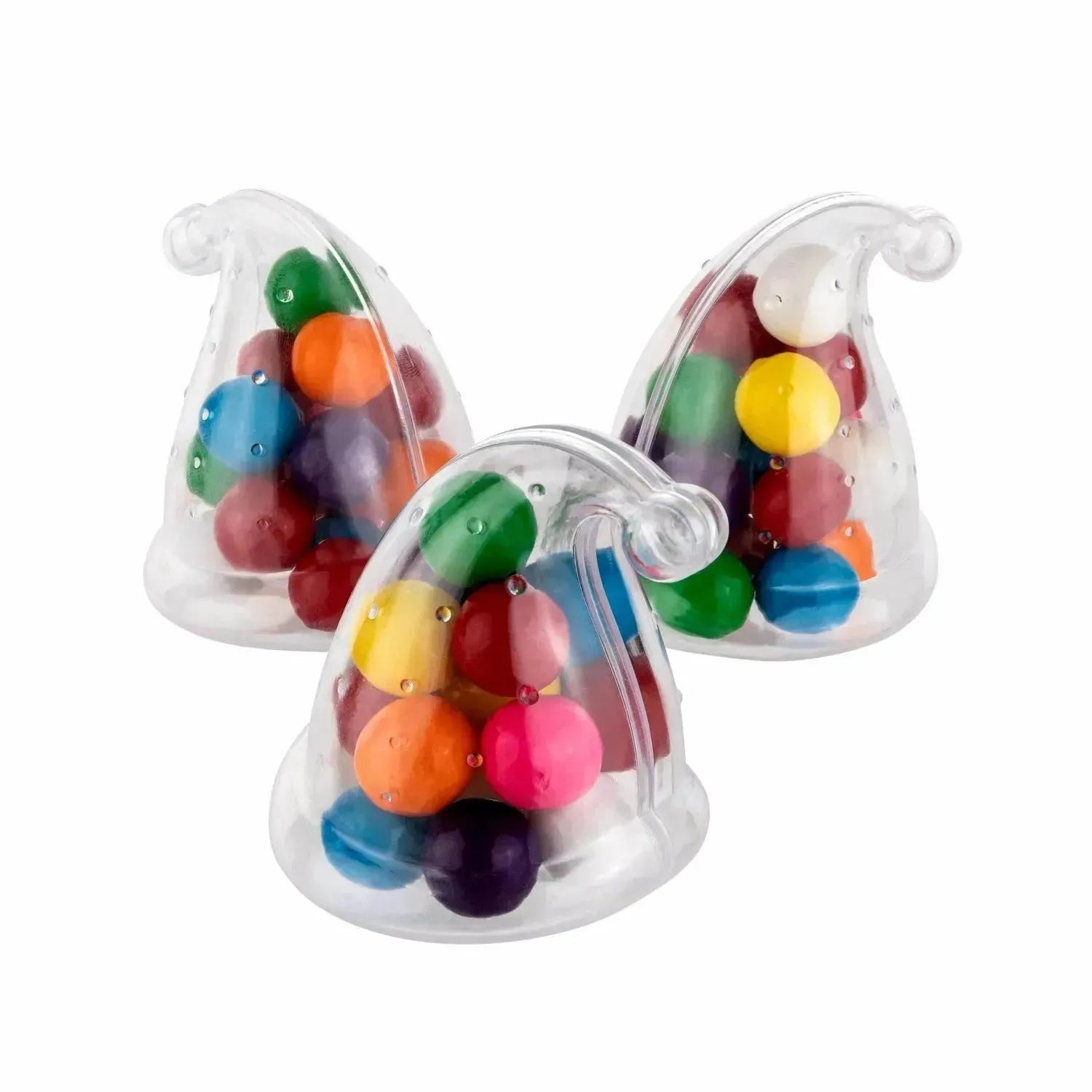 Elf Hat Shaped Acrylic Candy Boxes 24 Pack 2.16"X2.95"