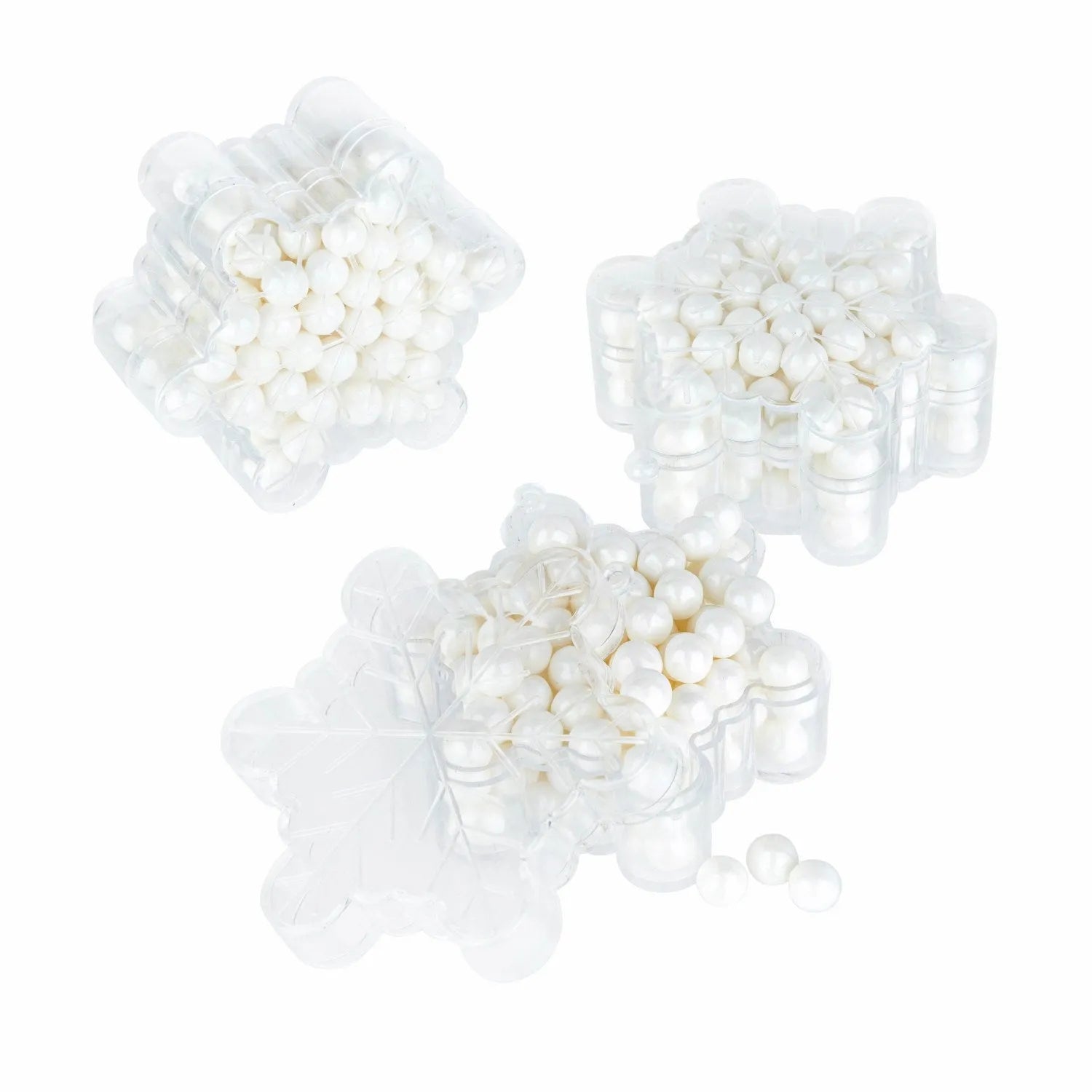 Snowflake Shaped Acrylic Candy Boxes 24 Pack 2.36"X2.36"X0.98"