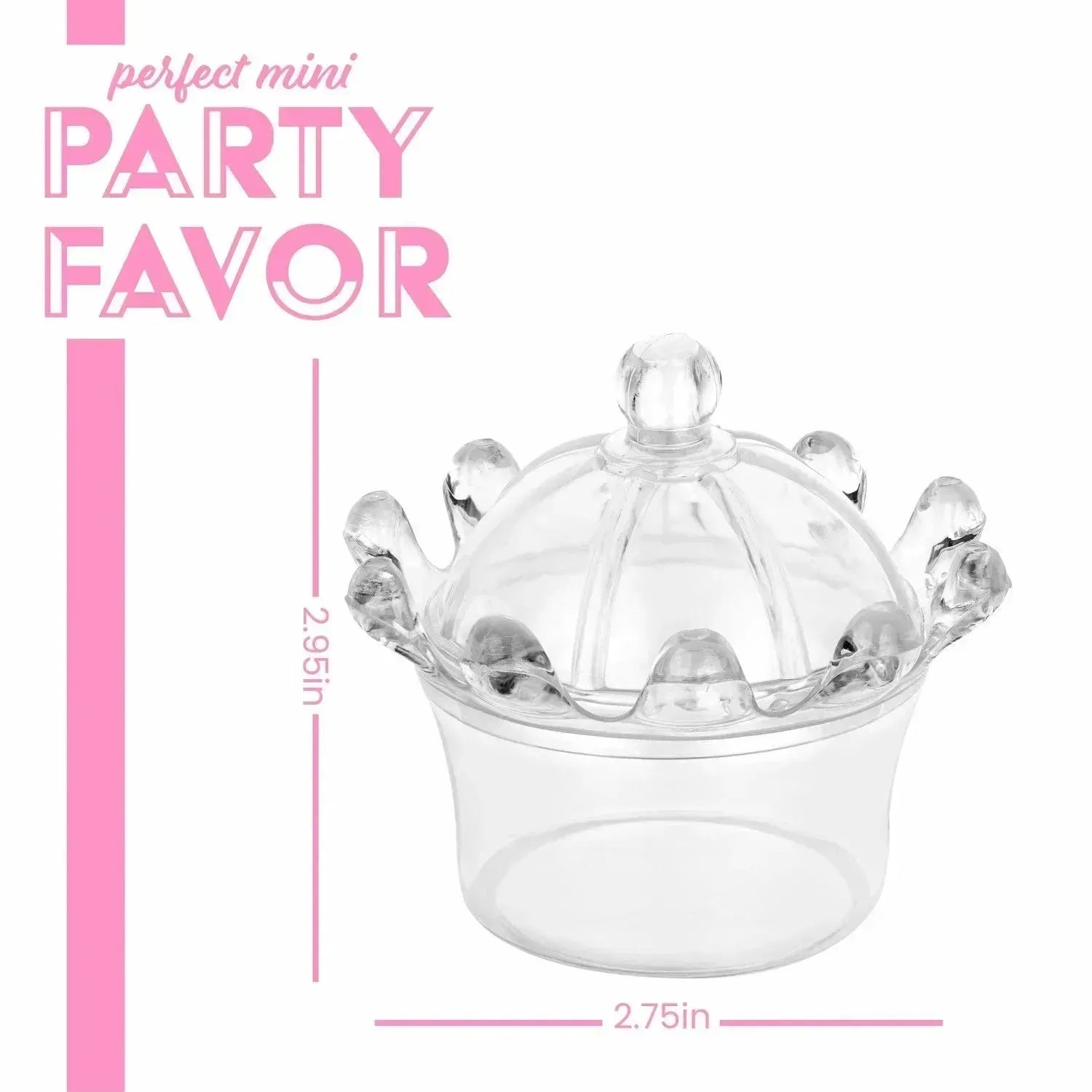 Crown Shaped Acrylic Candy Boxes 16 Pack 2.95"X2.75"