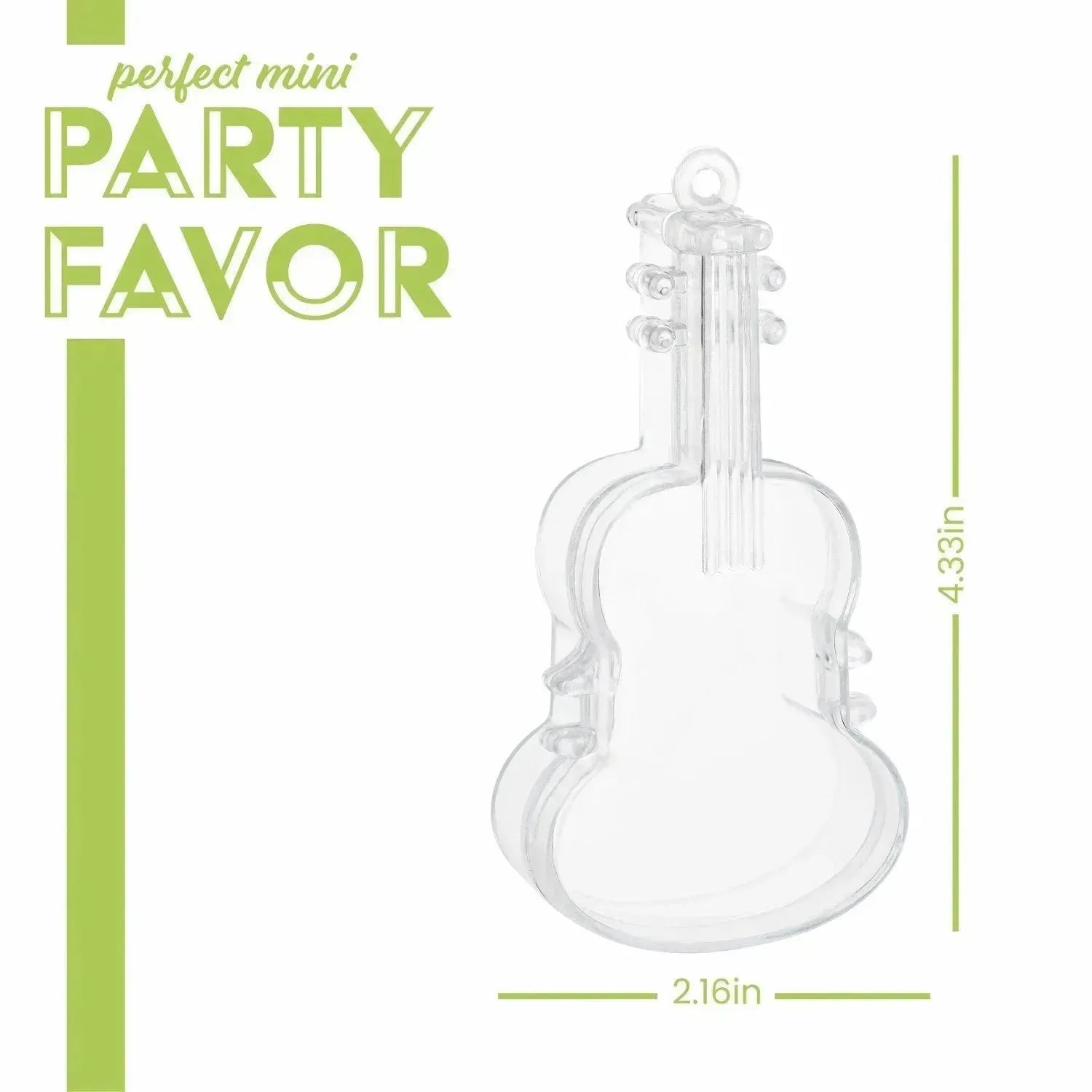 Violin Shaped Acrylic Candy Boxes 24 Pack 2.16"X4.33"