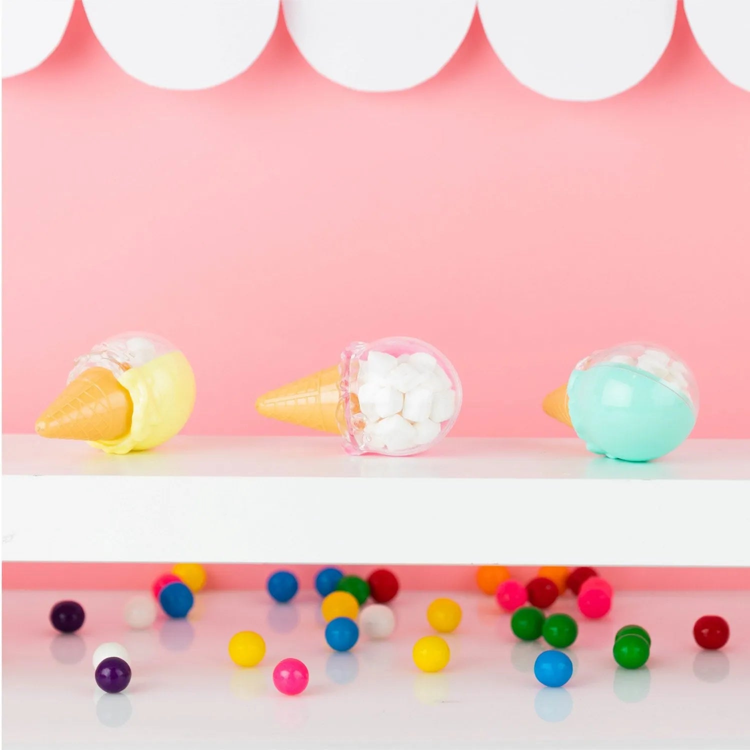 Ice Cream Shaped Acrylic Candy Boxes 24 Pack 1.96"X3.54"