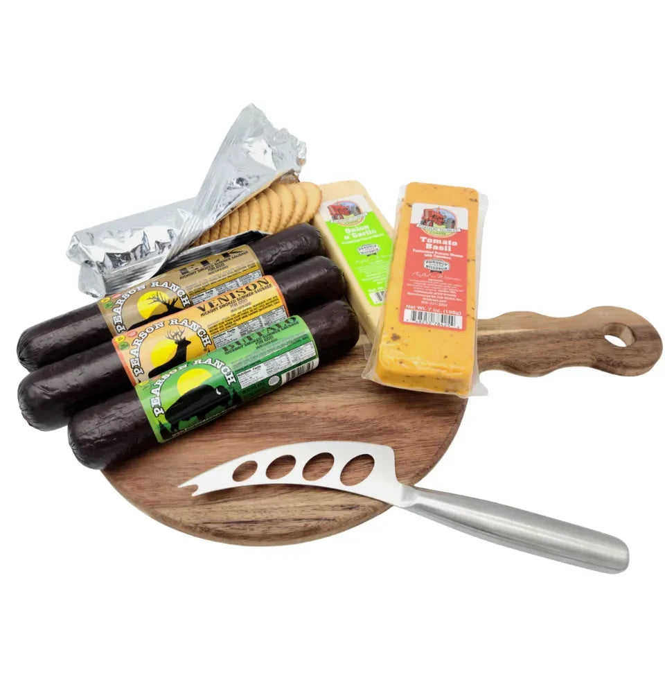 Pearson Ranch Jerky Exotic Meats Cutting Board Gift Set