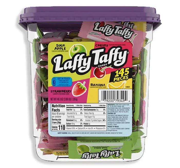 Laffy Taffy Candy - Assorted: 145-Piece Tub