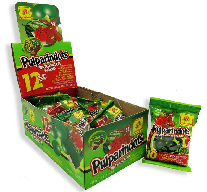 De La Rosa Pulparin Dots Candy Packs - Watermelon: 12-Piece Box