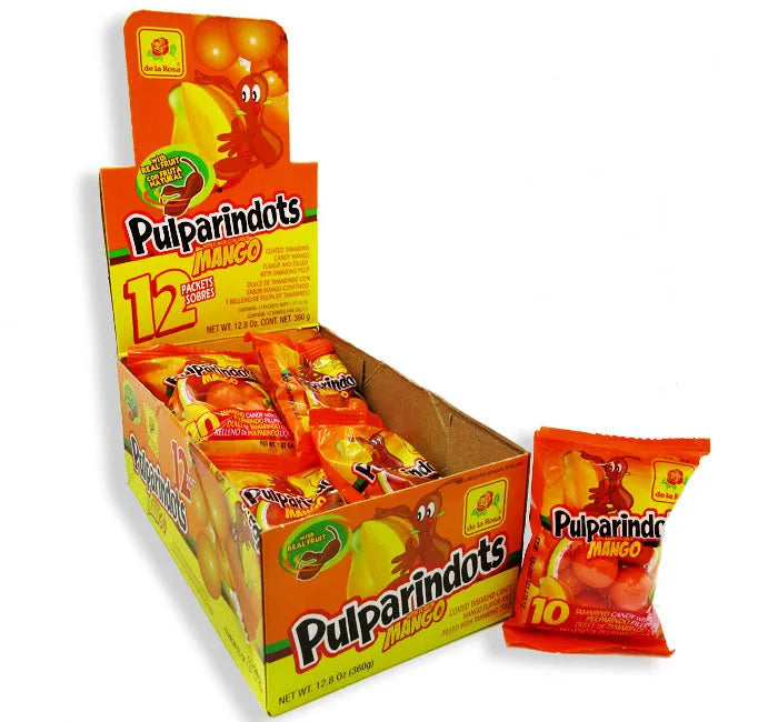 De La Rosa Pulparin Dots Candy Packs - Mango: 12-Piece Box