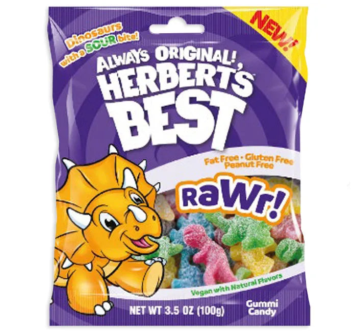 Herbert&#39;s Best Rawr Sour Gummy Dinosaurs: 12-Piece Case