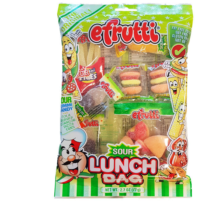 Efrutti Gummi Sour Lunch Peg Bag: 12-Piece Case