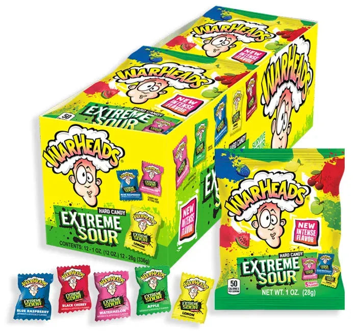 WarHeads Extreme Sour Hard Candy 1-Ounce Packs: 12-Piece Box