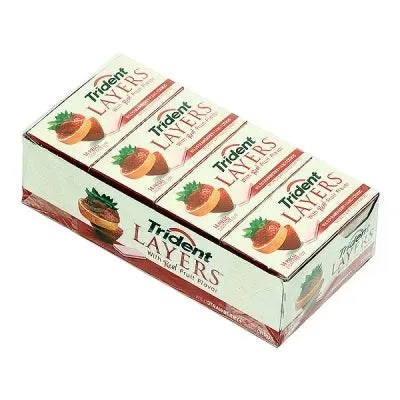 Trident Layers Gum Packs - Strawberry & Citrus: 12-Piece Box