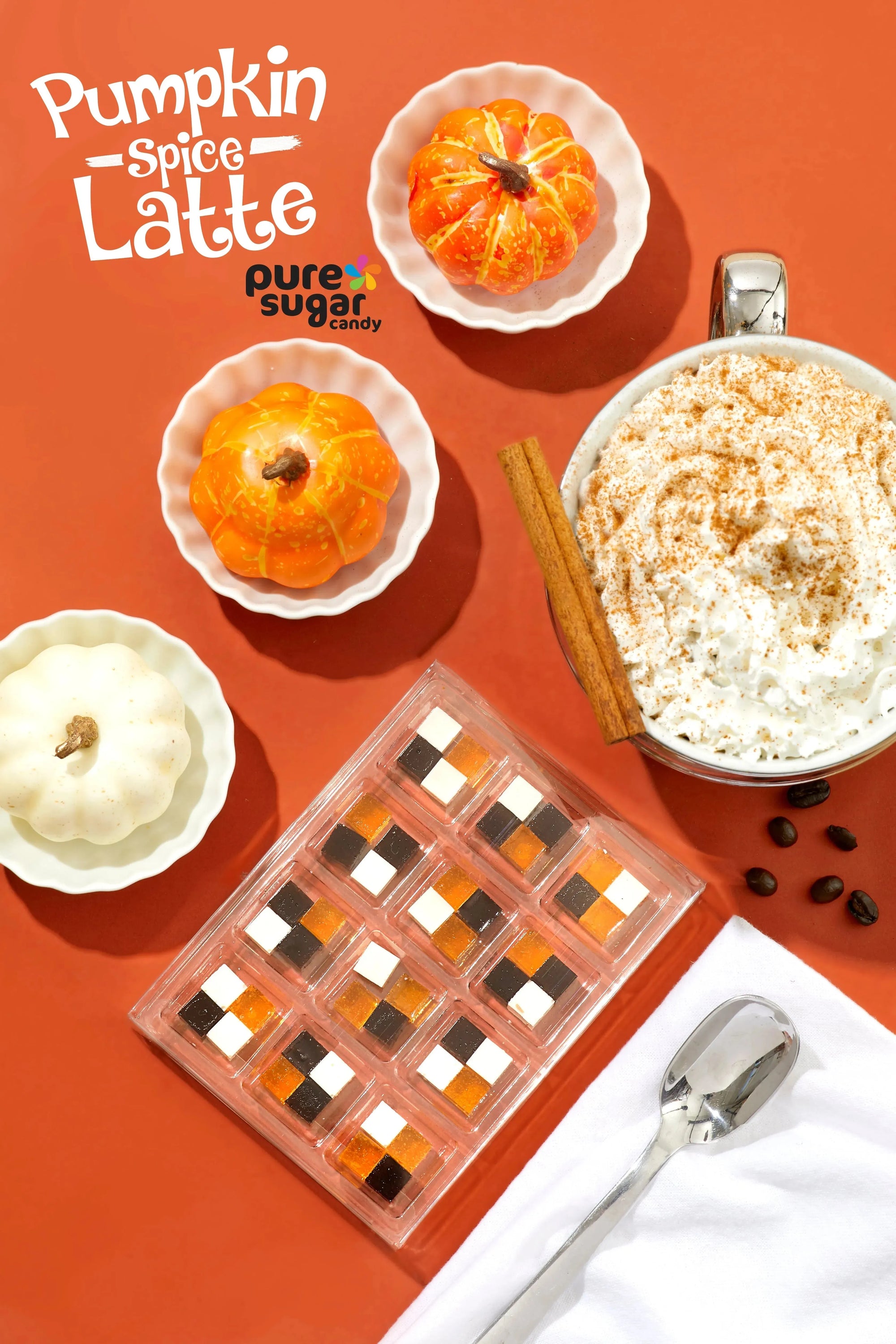 Pure Sugar Candy Pumpkin Spice Latte Candy Cubes