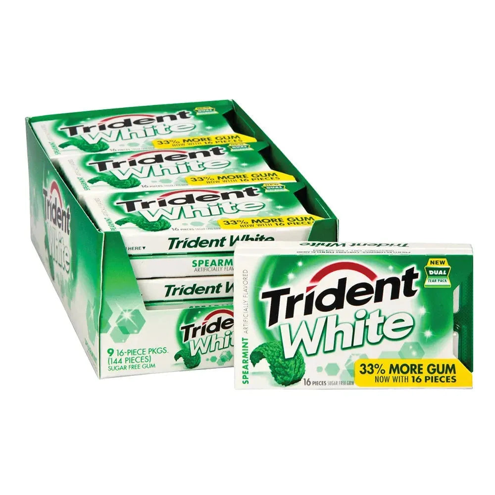 Trident White Spearmint Sugar Free Gum Packs: 9-Piece Box